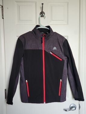 Snozu Black and Gray Jacket with Red Zippers